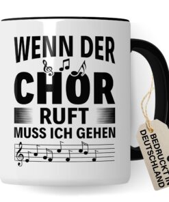 Kaffeetasse Chor Geschenkidee Sängerinnen und Sänger Weiß Schwarz