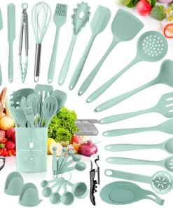 TAVADA Küchenhelfer Set, 51-teiliges Silikon Kochutensilien, Spülmaschinenfest & Hitzebeständig, ideal für Professionell