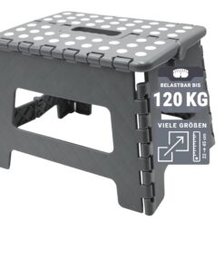 ZOLLNER faltbarer Tritthocker bis 120kg - extrem leicht mit Tragegriff - Anti-Rutsch für Kinder & Erwachsene