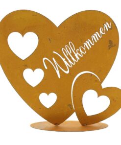 Herz Aufsteller 29x26cm Rost Willkommen Geschenkidee Dekoration