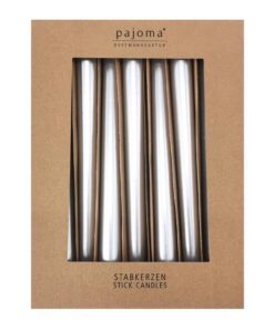 pajoma® Stabkerzen Silber-Metallic - Premium Qualität für Zimtchromclienten im Wohnzimmer