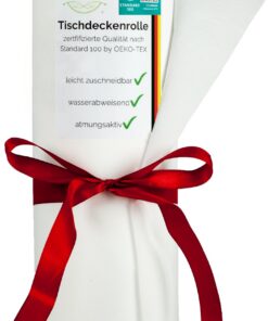 Sensalux Tischdeckenrolle Weiß, stoffähnliches Vlies, OEKO-TEX_certifiziert, perfekt für Kinderzimmer und Büro, maximale