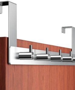 Menz Türgarderobe zum Einhängen - Edelstahl Tür-Garderobe mit stabilem Hakenleisten mount in klassischer Ausführung, Ede