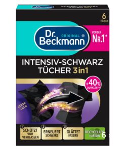 Dr. Beckmann Intensiv-Schwarz Tücher | Intensives Schwarz und Glätten für Haare | 6 Tücher Dr. Beckmann Intensiv-Schwar
