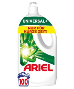 Ariel Flüssigwaschmittel 100 Waschladungen, Kraftvolle Fleckenentfernung Kaltwaschzyklus