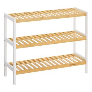SONGMICS Schuhregal aus Bambus für Wohnzimmer, Schlafzimmer und Flur LBS03H