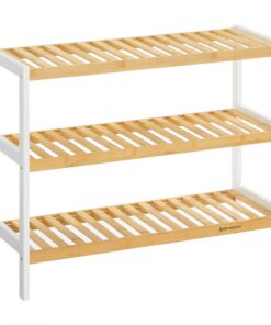 SONGMICS Schuhregal aus Bambus für Wohnzimmer, Schlafzimmer und Flur LBS03H