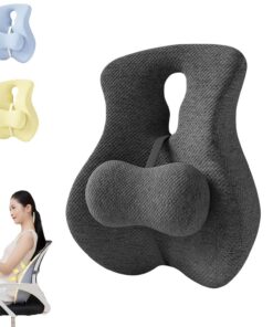 Lumbraze Lendenwirbelkissen - Ergonomisches Rückenkissen aus Memory Foam - Verstellbares Bürostuhlkissen mit Schieberegl