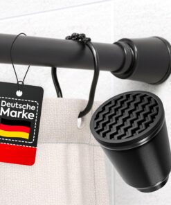 Gardinenstange ohne Bohren Schwarz 220-350cm Teleskopstange zum Klemmen