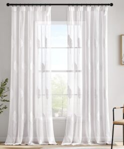 MIULEE Gardinen Wohnzimmer modern Schlafzimmer Schöne Stickerei Muster H 245 X B 140 cm