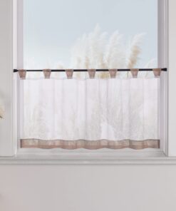 1er-Pack Braun Scheibengardine mit Schlaufen für Fenster 45x90cm Sommerlüftung