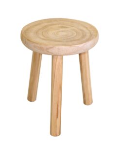 Spetebo Holz Blumenhocker - 3 Beine - Deko für Couchtisch und Beistelltisch - naturbelassen - Ø 30 cm - Pflanzenständer