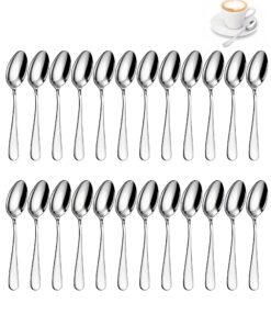 EDVILLAS 24 Stück Teelöffel Set Kaffeelöffel Edelstahl, 13,5 cm Praktisches Teelöffel Set für Haushalt, Küche und Restau