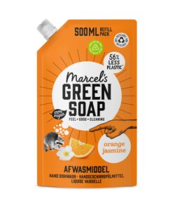 Marcel's Green Soap Spülmittel Nachfüllpackung Orange & Jasmin - Umweltfreundlich - Vegan - 97% Biologisch abbaubar - 50