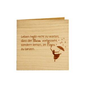 Original Holzgrußkarte - mit Spruch - 100% Made in Austria - perfekt zum Geschenken auf besondere Anlässe