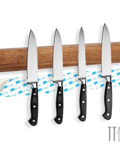 ECENCE Magnetleiste Akazienholz - Messerhalter zum Kleben oder Schrauben - Küchenzeile für Professionelle - 40cm - Stark