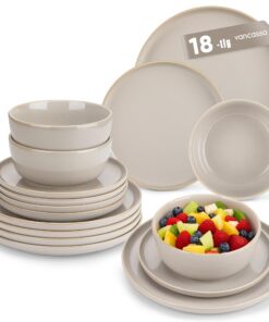 Vancasso PLAYA Geschirrset 6 Personen, Spülmaschinenfest, Softes Beige