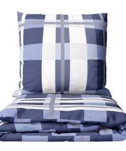 Leonardo Vicenti Striped Blue White Purple Stripe Winterschlafzeug Set (155 x 200 cm) Kuschelig Warm und OEKO-TEX
