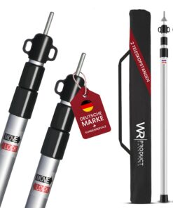 2x Premium Alu Teleskop-Zeltstangen | Ultraleicht 450g/Stange & Twist-Lock | 95-230 cm stufenlos für Tarps & Sonnensegel