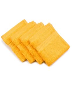 Gözze New York Seiftuch 4er Set Weich und saugfähig 100% Baumwolle 30x30 cm Gelb