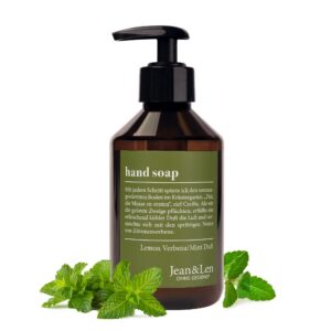 Jean & Len Handseife Lemonverbena & Mint - reinigt beanspruchte Hände, zitrischer Duft, ideal für tägliche Anwendung, Fl
