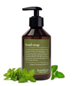 Jean & Len Handseife Lemonverbena & Mint - reinigt beanspruchte Hände, zitrischer Duft, ideal für tägliche Anwendung, Fl