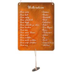 Fiada Wetterstation Edelrost Schild für den Garten