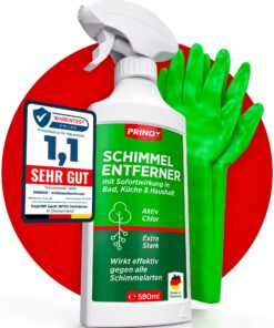 Profispark Schimmelentferner Set + 2 Schutzhandschuhe - Schimmelspray mit Hafteffekt - Entfernt hocheffektiv Schimmel an