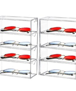 Nicunom 2 Stück Sonnenbrillen-Organizer, Transparenz, spezielle Brilleneinordnung für Damen und Herren, Vitrine-Aufbewah