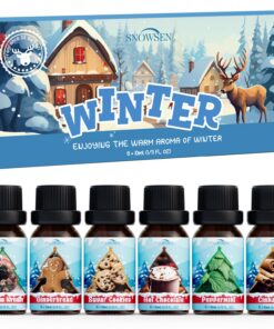 Winterzeit Aromatherapie Ätherische Öle Set - 6 x 10 ml für Diffuser - Weihnachtskranz, Lebkuchen, Zuckerkekse, heiße Sc