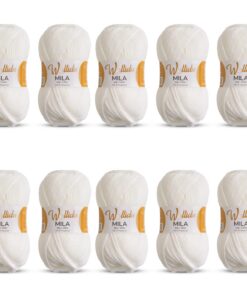 Wollidu Mila Garn zum Häkeln und Stricken Weiß 100% Polyacryl OEKO-TEX STANDARD 100 | Wollidu Mila Garn 10 x 50g/133m S
