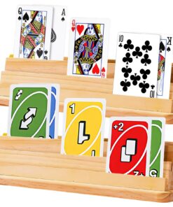 Spielkartenhalter Stabiles Holz 2 Stück für Erwachsene und Senioren Freihändiges Spiel Erlebnis (33cm) - Stabiler Karten