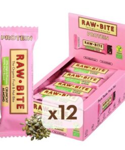 RAWBITE Protein Riegel Crunchy Almond | High in Protein fürproteinreiche Diäten | Für Fitness-Lovers in derGYM | 12 Bio