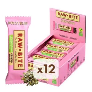 RAWBITE Protein Riegel Crunchy Almond | High in Protein fürproteinreiche Diäten | Für Fitness-Lovers in derGYM | 12 Bio