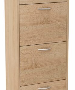 MATKAM Schuhschrank Sonoma Eiche, minimalistisch gestaltet, für Schuhe aufbewahren, ideal für die Garderobe, großes Spei