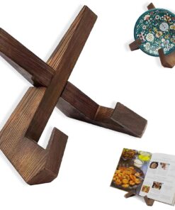Holz Buchständer Kochbuchhalter - praktisch für Leser im Laden | Tragbarer Buchhalter iPad Ständer - zumComfortbaren Le