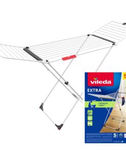 Vileda Extra Flügelwäscheständer featuring 20m Trockenleinenlänge, mobile Wäscheständer für flexibles Trocknen, umweltfr