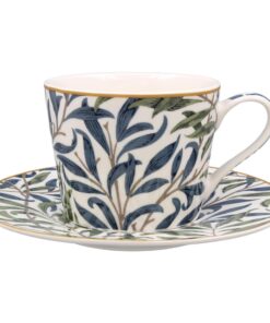 The LeonardoCollection Willow Bough Tassen- und Untertassen-Set,William Morris Design für Heiße Getränke