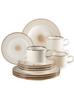 MÄSER 931941 Serie Prospero Premium Kaffeegeschirr Set für Gastronomie-Qualität in Vintage-Stil, 12-teiliges modernes We