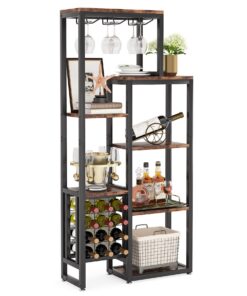 LITTLE TREE Weinregal - rustikales Braun für Bar und Küche | LITTLE TREE 5-stöckiges Weinbäckerregal - perfect für Essz