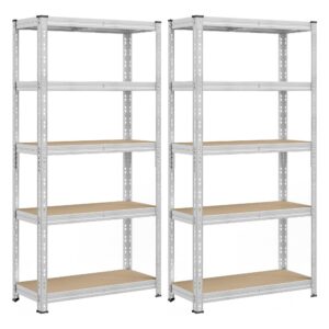 SONGMICS Schwerlastregal, verstellbare Ablagen, Lagerregal, silbern, GLR455E01 SONGMICS Schwerlastregal, bis 875 kg be