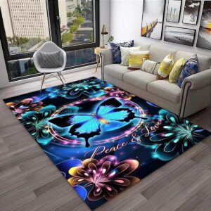 PEIHUODAN Fantasy Animal 3D Leopard Flanell-Teppich Für Jungen Teenager Schlafzimmer Rutschfester Teppich (120x160 cm)