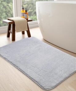 Bonny Home rutschfeste Badematte Grau 40x50 cm Maschinenwaschbar | Schnell Trocknend Duschvorleger für Relaxen