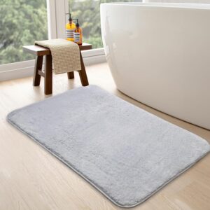 Bonny Home rutschfeste Badematte Grau 40x50 cm Maschinenwaschbar | Schnell Trocknend Duschvorleger für Relaxen
