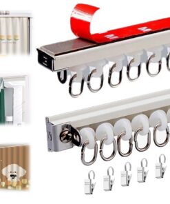Selbstklebende Aluminium-Gardinenstange ohne Bohren, 3,3 m, perfekt für Zuhause und Büro, einfache Installation, stilvol