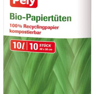 Pely Bioabfall-Papiertüten - 100% Recyclingpapier, kompostierbar, Blauer Engel zertifiziert - Bioabfallentsorgung