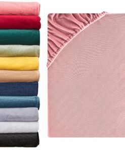 Beqnat Winter Teddy Plüsch Spannbettlaken - Flauschig Fleece Kuschelig | Farbe: Rosa