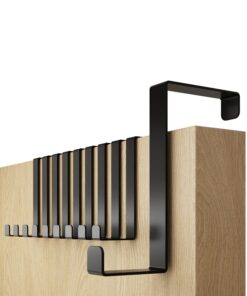 4smile Türhaken Menz - solide Kleiderhaken Tür - formstabile Türgarderobe, universelle Türhakenleiste, 10er Set, Fb. Sch