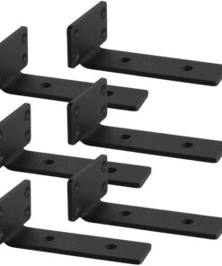 Schwerlastwinkel Regalhalterung Metall 90 Grad für Schränke, Schwerlastträger DIY, 15cm, 6 Stück Schwarz