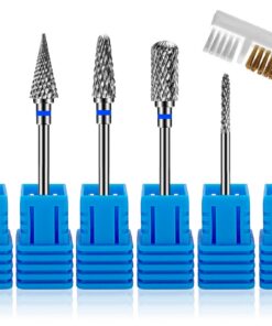 7 Stück Nagelfräser Bits, Hartmetall, für Profis und Manikür-Liebhaber zur Gelnägel-Eliminierung mit integriertem Pinsel